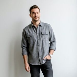 Goodfellow & Co Grey Flannel Button Shirt - Standard Fit -XL